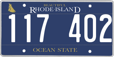 RI license plate 117402