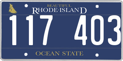 RI license plate 117403