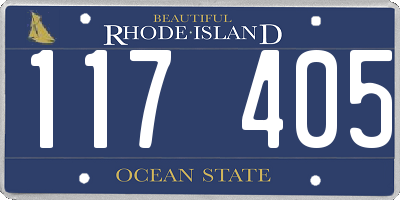 RI license plate 117405