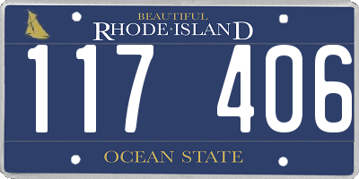 RI license plate 117406