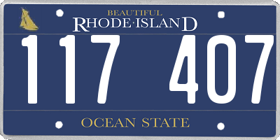 RI license plate 117407