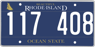 RI license plate 117408