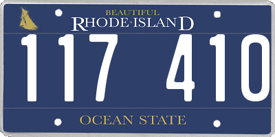 RI license plate 117410