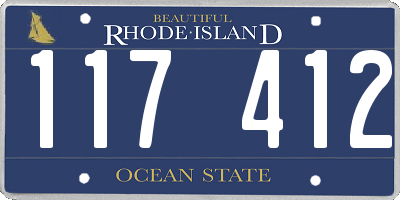RI license plate 117412