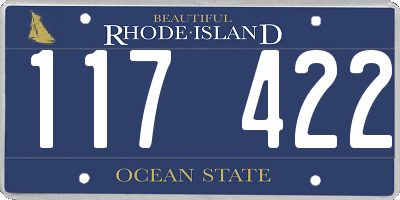 RI license plate 117422