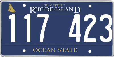 RI license plate 117423