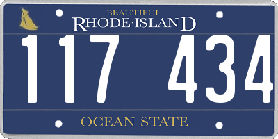 RI license plate 117434