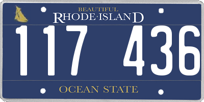 RI license plate 117436