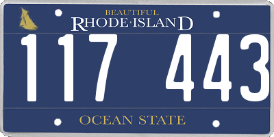 RI license plate 117443