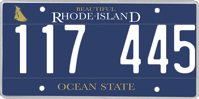 RI license plate 117445