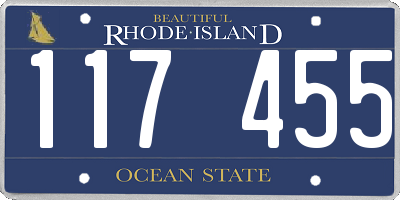 RI license plate 117455