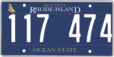 RI license plate 117474