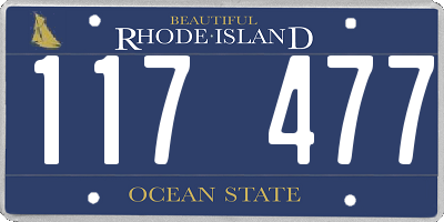 RI license plate 117477