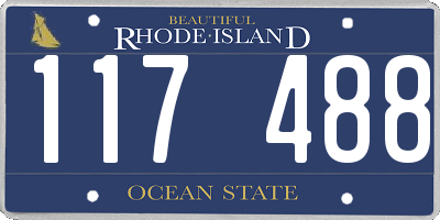 RI license plate 117488