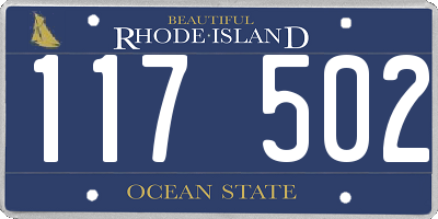 RI license plate 117502
