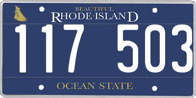 RI license plate 117503