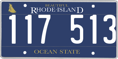 RI license plate 117513