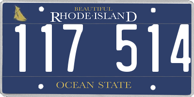 RI license plate 117514