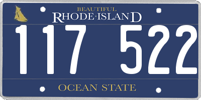 RI license plate 117522
