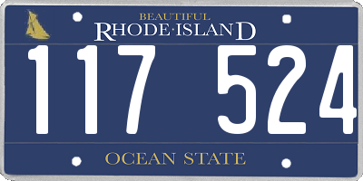 RI license plate 117524