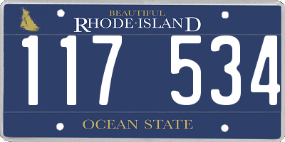 RI license plate 117534
