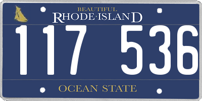 RI license plate 117536