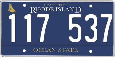 RI license plate 117537