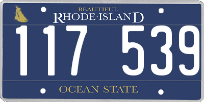 RI license plate 117539