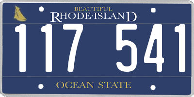 RI license plate 117541