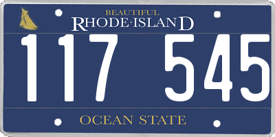 RI license plate 117545