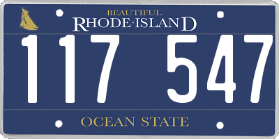 RI license plate 117547