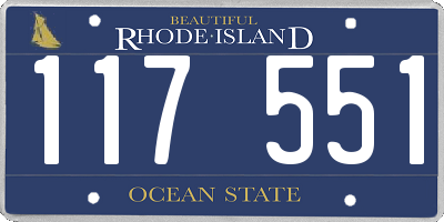 RI license plate 117551