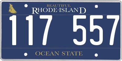 RI license plate 117557
