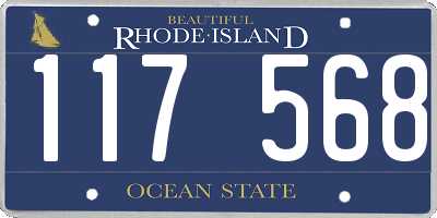 RI license plate 117568
