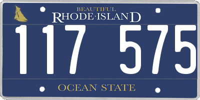 RI license plate 117575