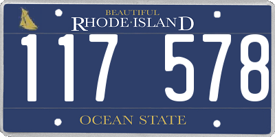 RI license plate 117578