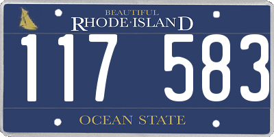 RI license plate 117583