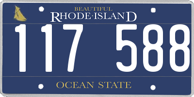 RI license plate 117588