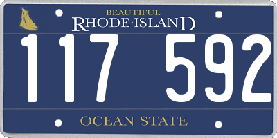 RI license plate 117592