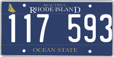 RI license plate 117593