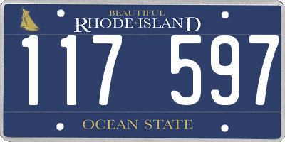 RI license plate 117597