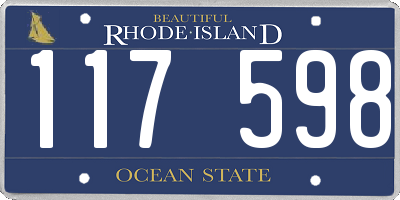 RI license plate 117598