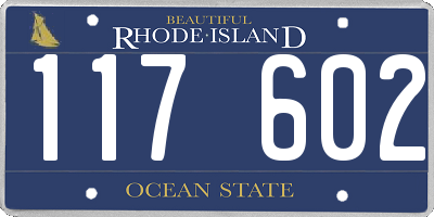 RI license plate 117602
