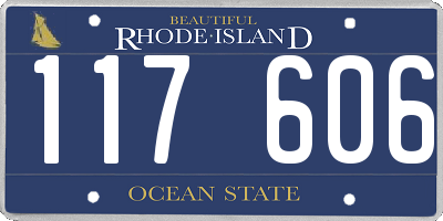 RI license plate 117606