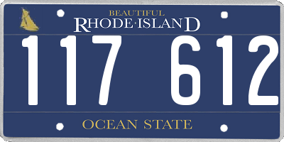 RI license plate 117612