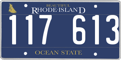 RI license plate 117613