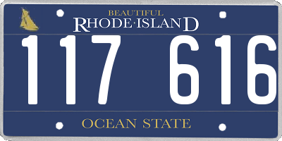 RI license plate 117616