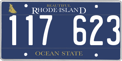 RI license plate 117623