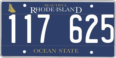 RI license plate 117625