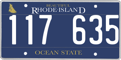 RI license plate 117635